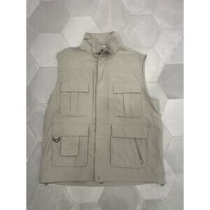 Travelsmith Vest Mens Large Beige Zip Photography Fishing Hunting Safari Outdoor